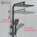Modern matte black digital shower faucet set bathroom rainfall system