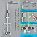 Modern matte black digital shower faucet set with bidet for bathroom