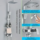 Modern matte black digital shower faucet set with bidet for bathroom