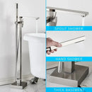Modern matte black floor mounted bathtub faucet waterfall bathroom set