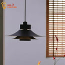 Modern matte black flying saucer pendant light dining room