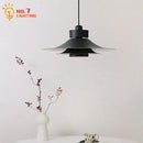Modern matte black flying saucer pendant light dining room
