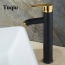 Modern matte black & gold single handle faucet wash basin mixer