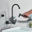 Modern matte black gourmet kitchen faucet with extendable spray