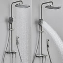 Modern matte black & grey digital shower faucet set bathroom rainfall