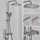 Modern matte black & grey digital shower faucet set bathroom rainfall