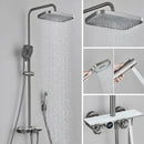 Modern matte black & grey digital shower faucet set bathroom rainfall