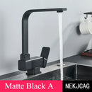 Modern matte black kitchen faucet 360 rotating sink mixer tap