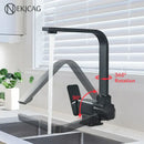 Modern matte black kitchen faucet 360 rotating sink mixer tap
