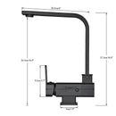Modern matte black kitchen faucet 360 rotating sink mixer tap
