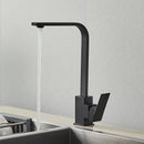 Modern matte black kitchen faucet single lever brushed nickel tap