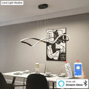 DecorBites™ Matte black Modern Led Chandelier For restaurant Kitchen island Hanging lamps Living room Bedroom