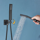 Modern matte black led rainfall shower faucet set bathroom fixture