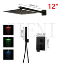 DecorBites™ Black Bathroom Shower Faucet Set with Ceiling Mount LED Shower Head Mixer Tap