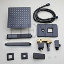 DecorBites™ Black Bathroom Shower Faucet Set with Ceiling Mount LED Shower Head Mixer Tap