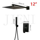 DecorBites™ Black Bathroom Shower Faucet Set with Ceiling Mount LED Shower Head Mixer Tap