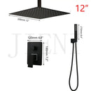 DecorBites™ Black Bathroom Shower Faucet Set with Ceiling Mount LED Shower Head Mixer Tap