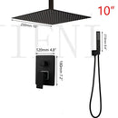 DecorBites™ Black Bathroom Shower Faucet Set with Ceiling Mount LED Shower Head Mixer Tap