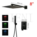 DecorBites™ Black Bathroom Shower Faucet Set with Ceiling Mount LED Shower Head Mixer Tap