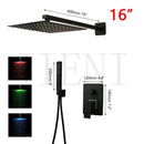 DecorBites™ Black Bathroom Shower Faucet Set with Ceiling Mount LED Shower Head Mixer Tap