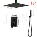DecorBites™ Black Bathroom Shower Faucet Set with Ceiling Mount LED Shower Head Mixer Tap