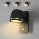 Modern matte black led wall lamp bedroom adjustable spotlight