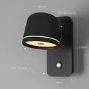 Modern matte black led wall lamp bedroom adjustable spotlight