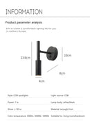 Modern matte black led wall lamp reading light – bedroom spotlight