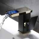 Modern matte black led waterfall basin faucet bathroom mixer tap