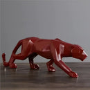 Modern matte black leopard geometric resin statue living room decor