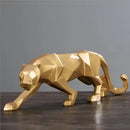 Modern matte black leopard geometric resin statue living room decor