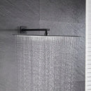 Modern matte black luxury rain shower head with wall arm bathroom