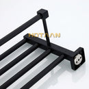 Modern matte black metal multi bar towel rack bathroom accessory