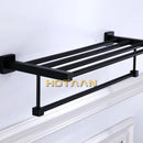 Modern matte black metal multi bar towel rack bathroom accessory