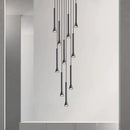 Modern matte black nordic pendant lamp for living room staircase