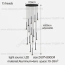 Modern matte black nordic pendant lamp for living room staircase