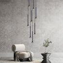 Modern matte black nordic pendant lamp for living room staircase