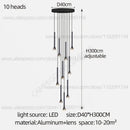 Modern matte black nordic pendant lamp for living room staircase