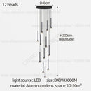 Modern matte black nordic pendant lamp for living room staircase