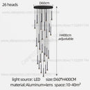 Modern matte black nordic pendant lamp for living room staircase