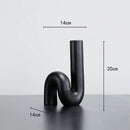 DecorBites™ Black Pipe Geometric Resin Twist Knot Figurine - Home Decor Accessory