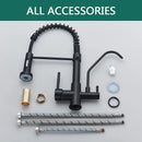 Modern matte black pull down pure water kitchen faucet