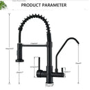 Modern matte black pull down pure water kitchen faucet