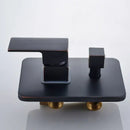 Modern matte black rain shower faucet with handshower for bathroom