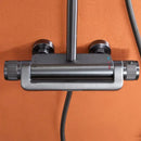 Modern matte black rainfall shower faucet set bathroom system