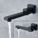 Modern matte black rainfall shower head and faucet bathroom set