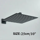 Modern matte black rainfall shower head set bathroom fixture