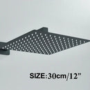 Modern matte black rainfall shower head set bathroom fixture