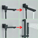 DecorBites™ Black Rainfall Shower Faucets with Slider Bar and Embedded Mixer