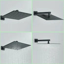 DecorBites™ Black Rainfall Shower Faucets with Slider Bar and Embedded Mixer